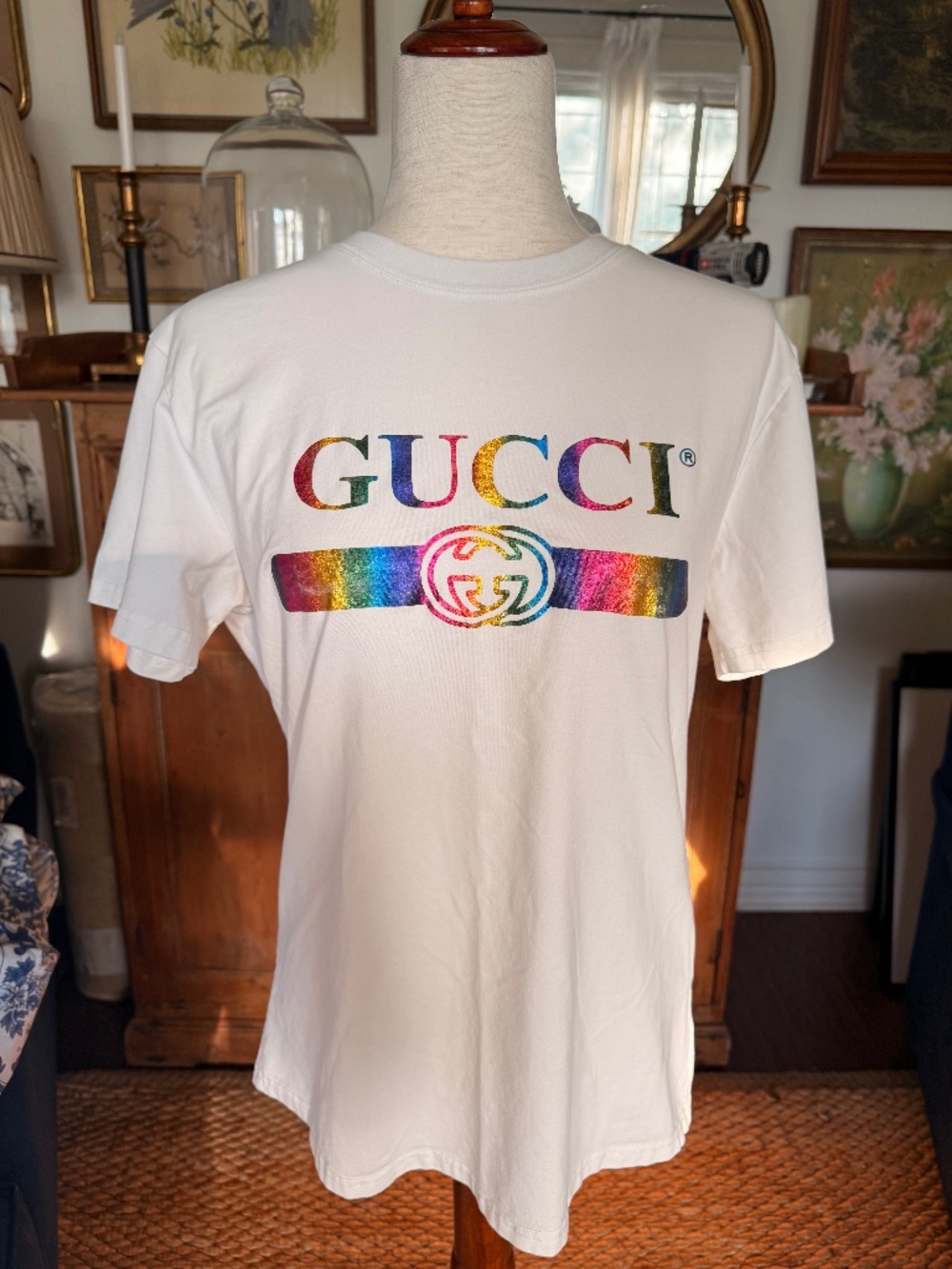 GUCCI Holographic Rainbow shirt xl